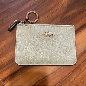 COACH mint ID case/ coin purse with keychain